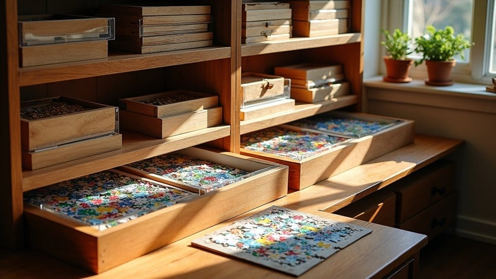 wooden puzzle storage solutions